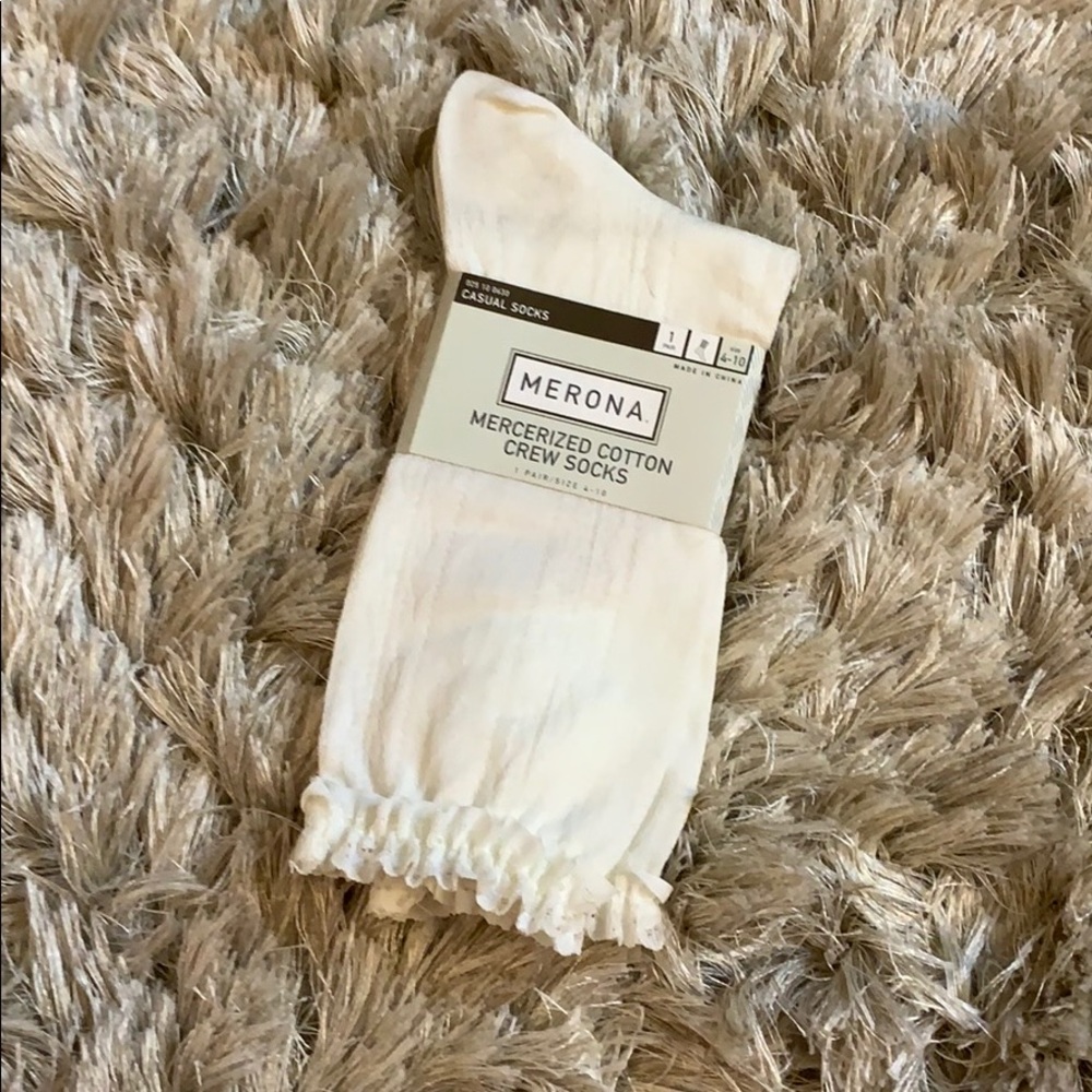 Merona crew socks with lace ruffle trim!
